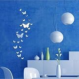 SwirlColor Butterfly Mirror Wall Stickers 36pcs Acrylic 3D Silver view 6