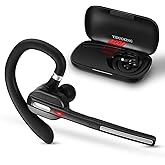 YIDUOKING Wireless Headset,Bluetooth Headset with 500mAh Charging Case, Single Ear Bluetooth Cell Phone Headsets with Noise Canceling Mic for Office Business Driving