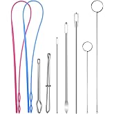 Drawstring Threader Set,9Pcs Drawstring Threader Tool Flexible Drawstring Threaders,Stainless Steel Drawstring Threader,Bodkin DIY Rope Threader Clip,Loop Turner String Threader for Hoodie,Pants