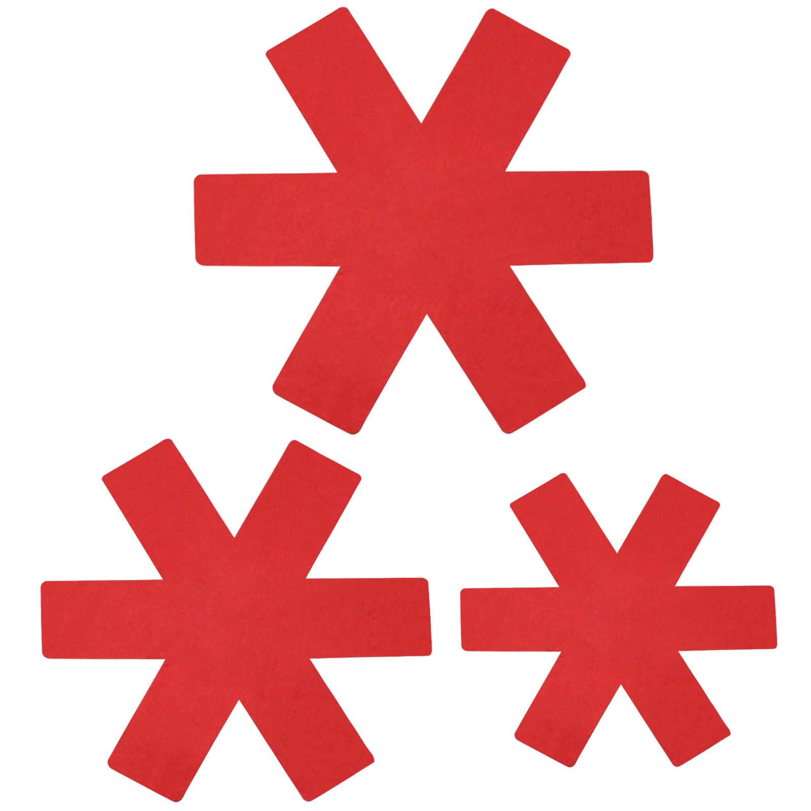 Pot Pan Protectors, Set of 12 and 3 Size, Red Pan Dividers/Separators Pad for Stacking Cookware in Kitchen Cupboard