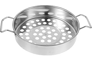VICASKY Stainless Steel Large Hole Colander with Dual Handles, Flat Bottom Strainer for Cooling Shrimp