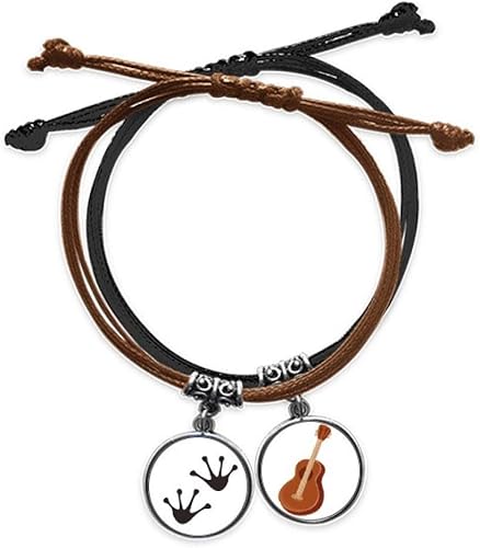 Amazon 動物のシルエットを保護する動物のカエルの足跡 ブレスレットロープハンドチェーンレザーギターリストバンド ブレスレット 通販