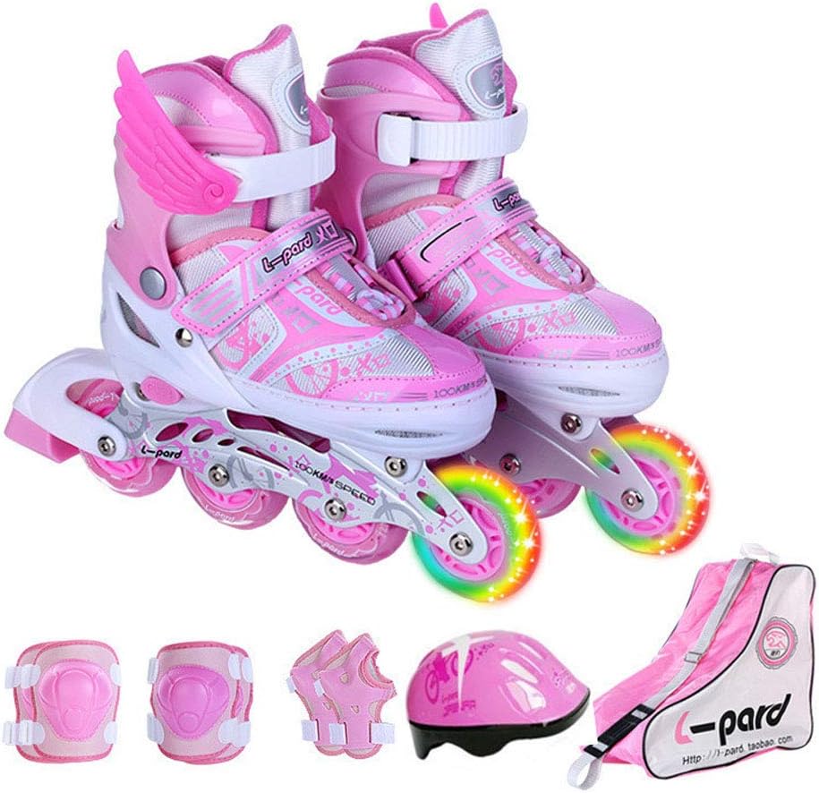 Kids Roller Blades, Single Flashadjustable Inline Skates for Boys and Girls with