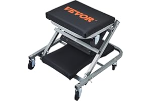 VEVOR Z-Creeper Seat, 2 in 1 Rolling Folding Car Creeper/Stool, 300 lbs Capacity Mechanic Creeper, Low Profile Creeper with 6