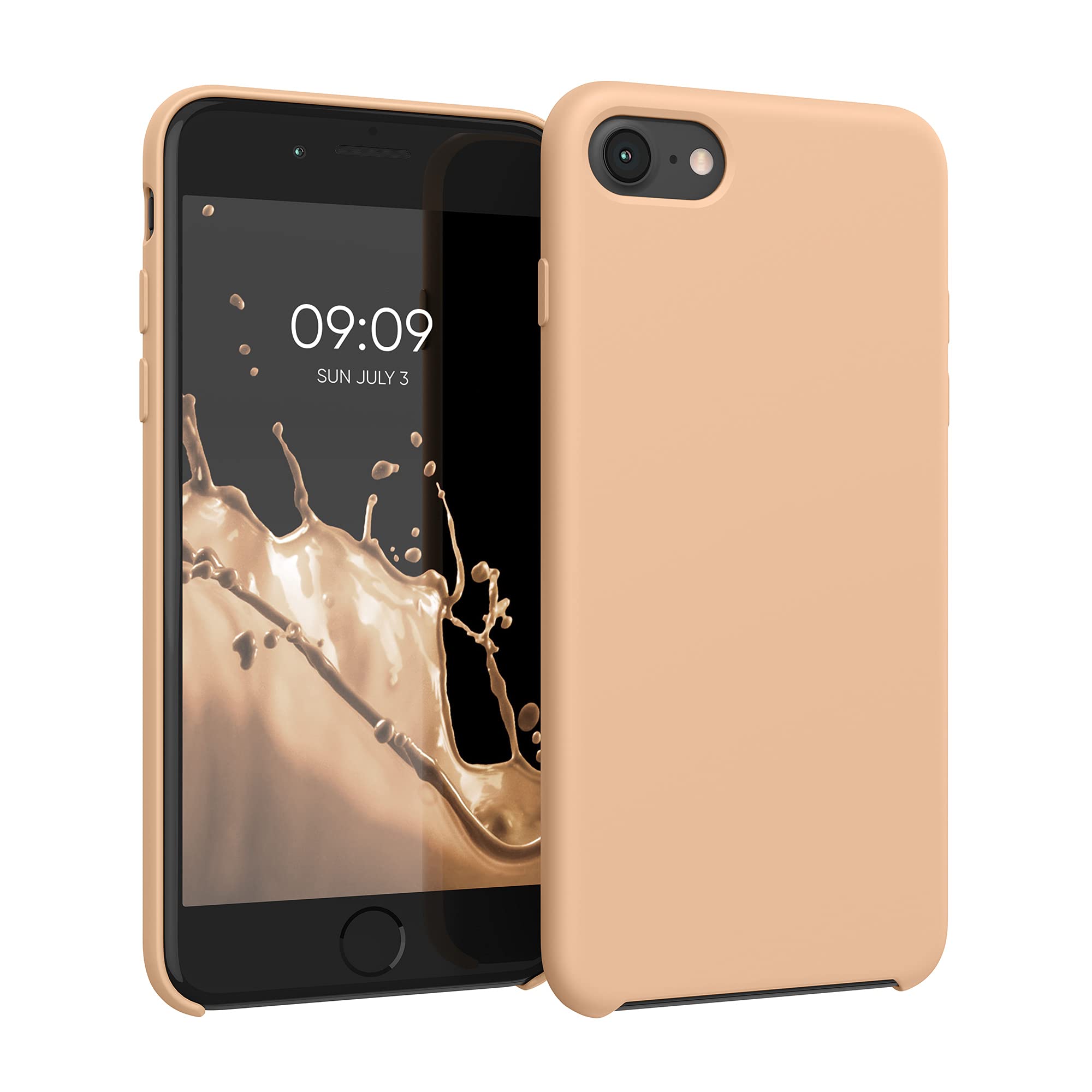 kwmobile Case Compatible with Apple iPhone SE (2022/2020) / iPhone 8/7 Case - TPU Silicone Phone Cover with Soft Finish - Baby Peach โ image 1