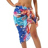 ZYSC Womens Beach Sarongs Chiffon Printed Cover Ups Pareo Sheer Bikini Swimsuit Wraps for Swimwear