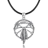 Twoowl Native American Jewelry 925 Sterling Silver Feather Pendant Bow Arrow Necklace Abalone Shell Necklace Indigenous Jewelry Indian Gifts for Women Men Birthday