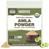 HANDPICK USDA Organic Amla Powder (14oz) Indian Gooseberry Amalaki Powder | 100% Raw Natural Fruit |Lab Tested for Purity |Non-GMO, Gluten Free |For Smoothies, Juice, Tea |Resealable Zip Lock Pouch