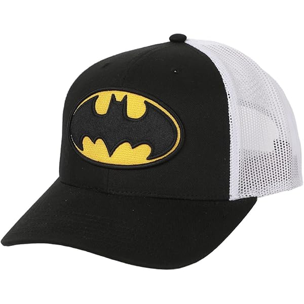 DC Comics Kids Hat Little Ages 2-7 Batman Baseball Cap, Black, Toddler BOY Age 2-4