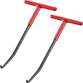 2 Pieces Exhaust Spring Puller Tool Hooks Tool Exhaust Hangers Removal Motorcycle Trampoline T Handle Hooks Expander Snowmobile Puller Pipe for Dirt Bike (Red)