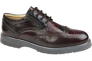 Grafters Men's 5 Eye Wing Cap Burgundy Brogue Gibson Shoes