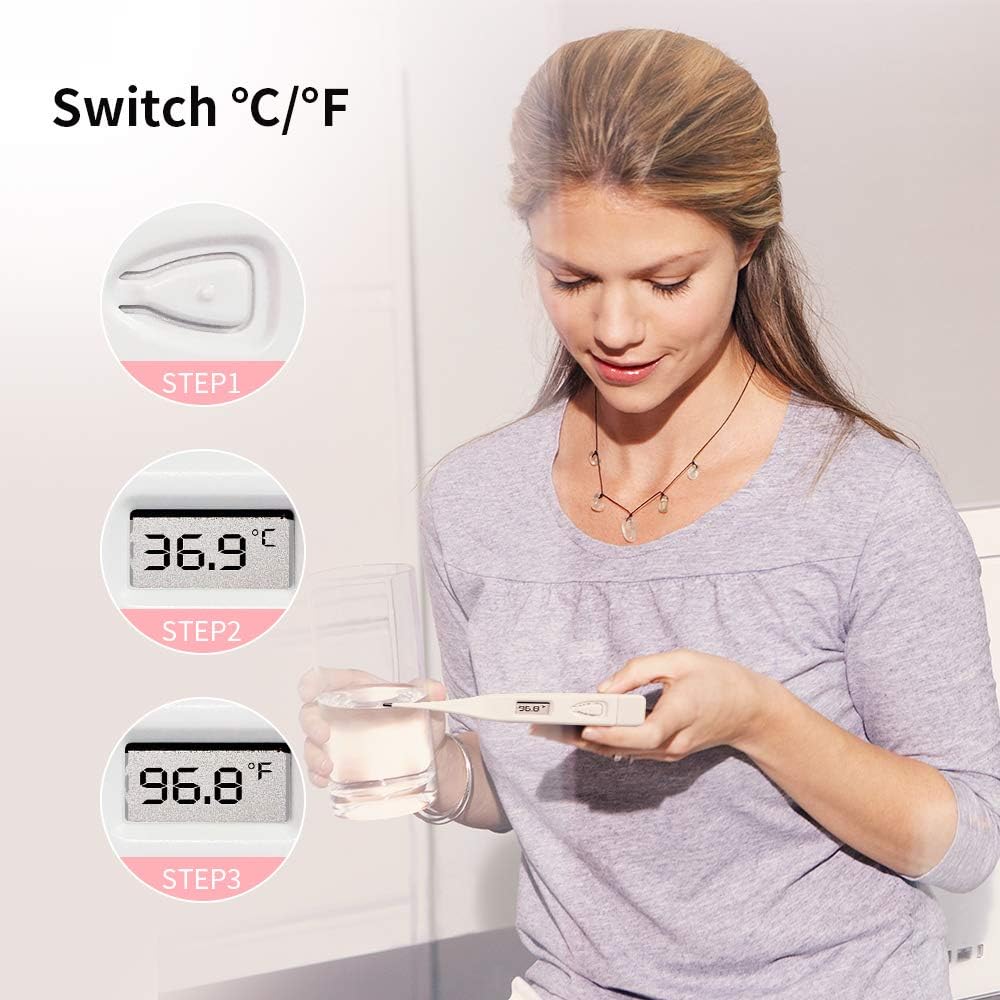 Digital Thermometer Oral, Sinocare Fever Thermometer for Adults, Basal Body Temperature Monitor, Electronic Axillary Underarm, Waterproof, Medical Rectal, Armpit Device - in Adults，Kids, Babies: Health & Personal Care