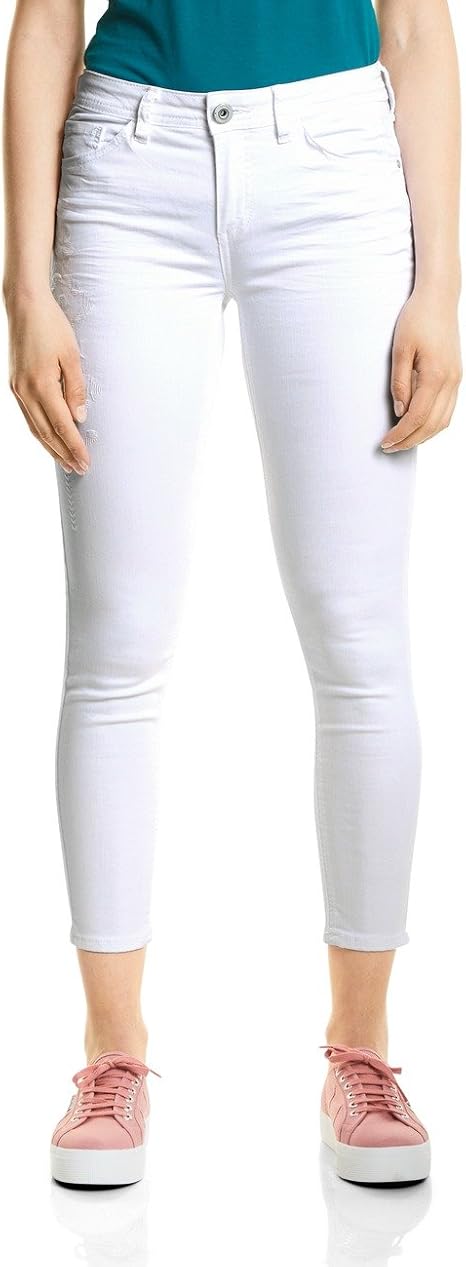 Street One Women's 371331 York Slim Jeans, White (White Denim 11371), 29W x 28L : Amazon.co.uk 