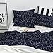 Wake In Cloud - Constellation Duvet Cover Set, 100% Cotton Bedding, Sky Stars Pattern Printed on Dark Navy Blue, with Zipper Closure (3pcs, Queen Size)