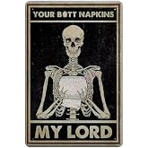 Skull Retro Metal Tin Sign Skull Toilet Paper Funny Poster Bar Club Living Room Kitchen Bathroom Garage Home Art Wall Decoration Plaque