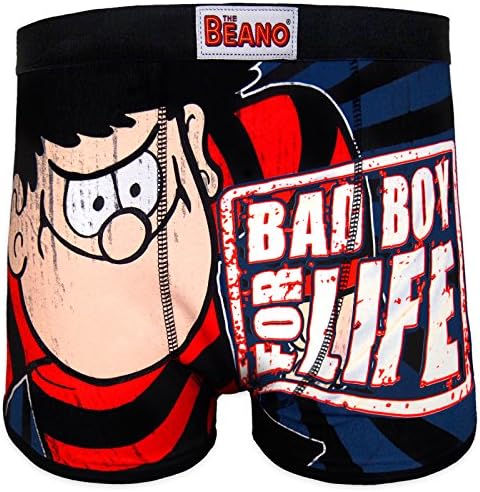 The Beano Dennis The Menace Gnasher Official Gift 1 Pk Mens Boxer Shorts Large