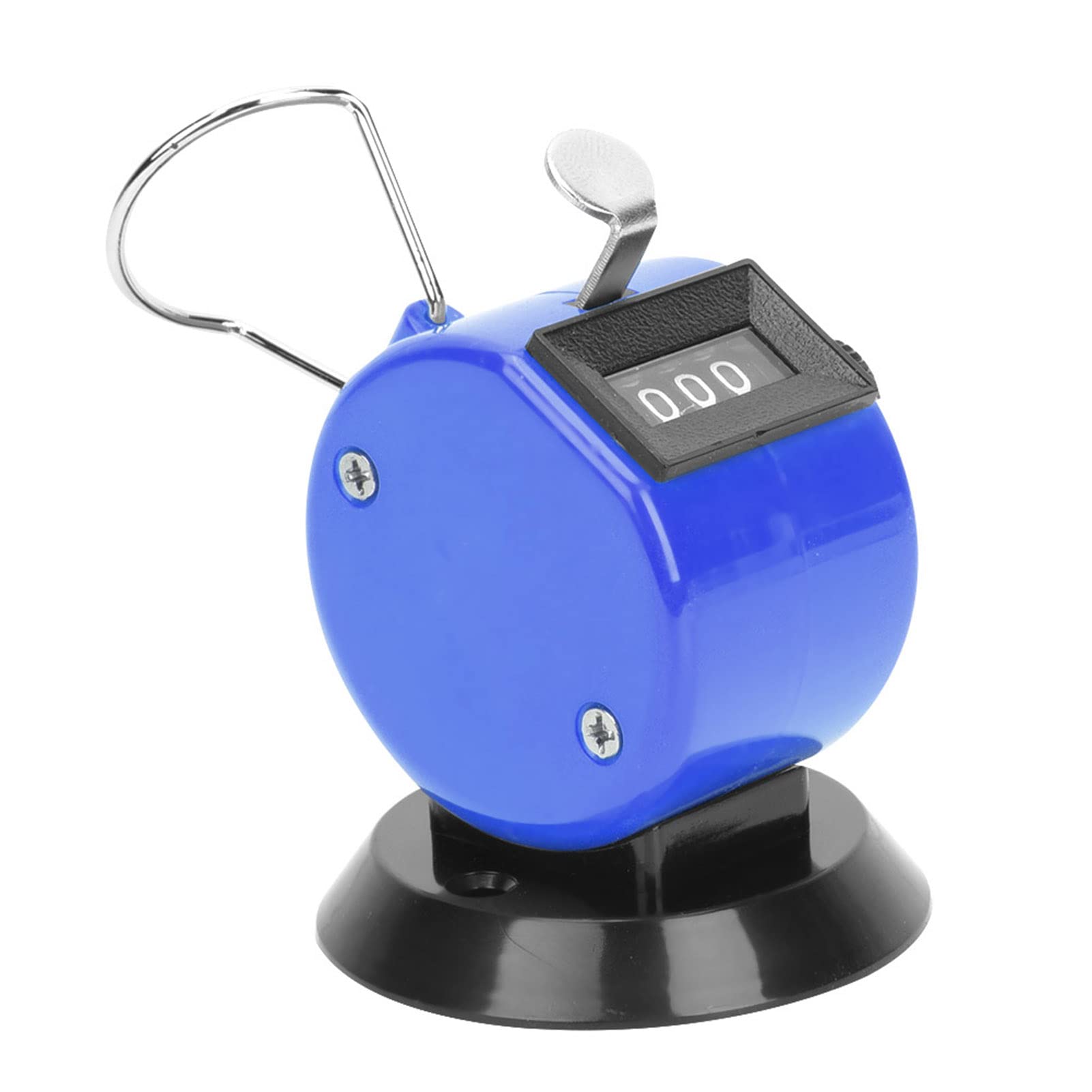 DEWIN Handheld Counter,Hand Tally Counter 4-Digits ABS Plastic Shell Mechanical Handheld Counting Tool with Hook Base(Blue)