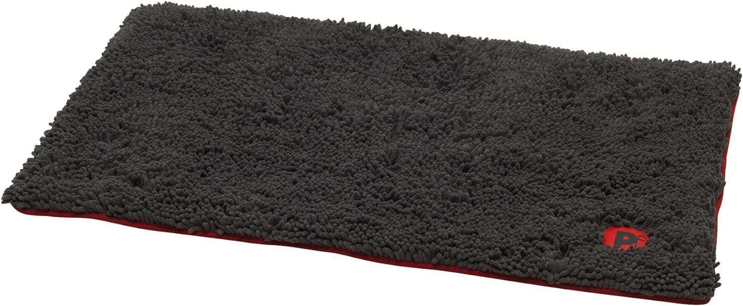 Petface Outdoor Paws Small Memory Foam Dog Crate Mat, Removeable Microfibre Cover, 55 x 45 cm, Black (Pack of 1)