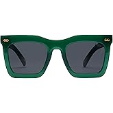 I-SEA Women's Maverick Polarized Sunglasses - Oversized Square Sunglasses for Women, Womens Sunglasses with Scratch-Resistant Lenses & Polycarbonate Frame - Kale/Smoke