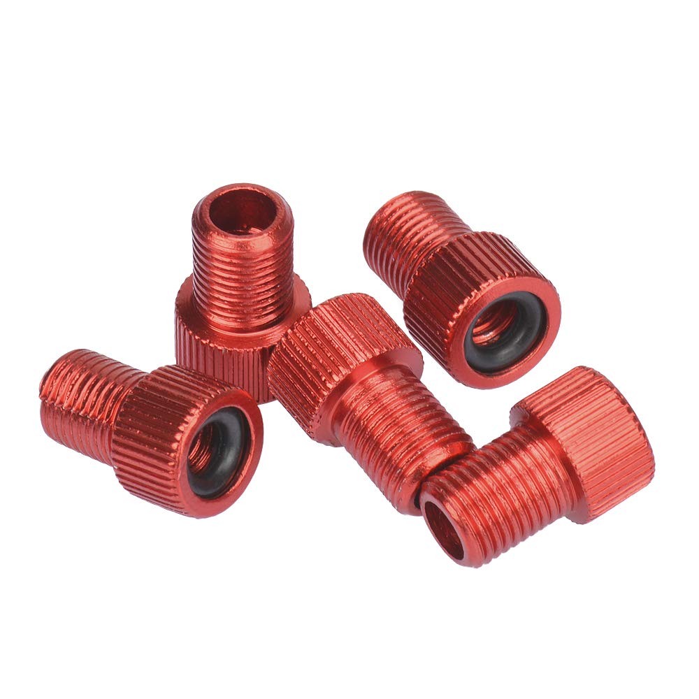 Sunstudious Presta Valve Adapter, Aluminum Presta to Schrader Adapter Converter Car Valve Adapter Bicycle Bike Pump Air Compressor Tools 5 Pack