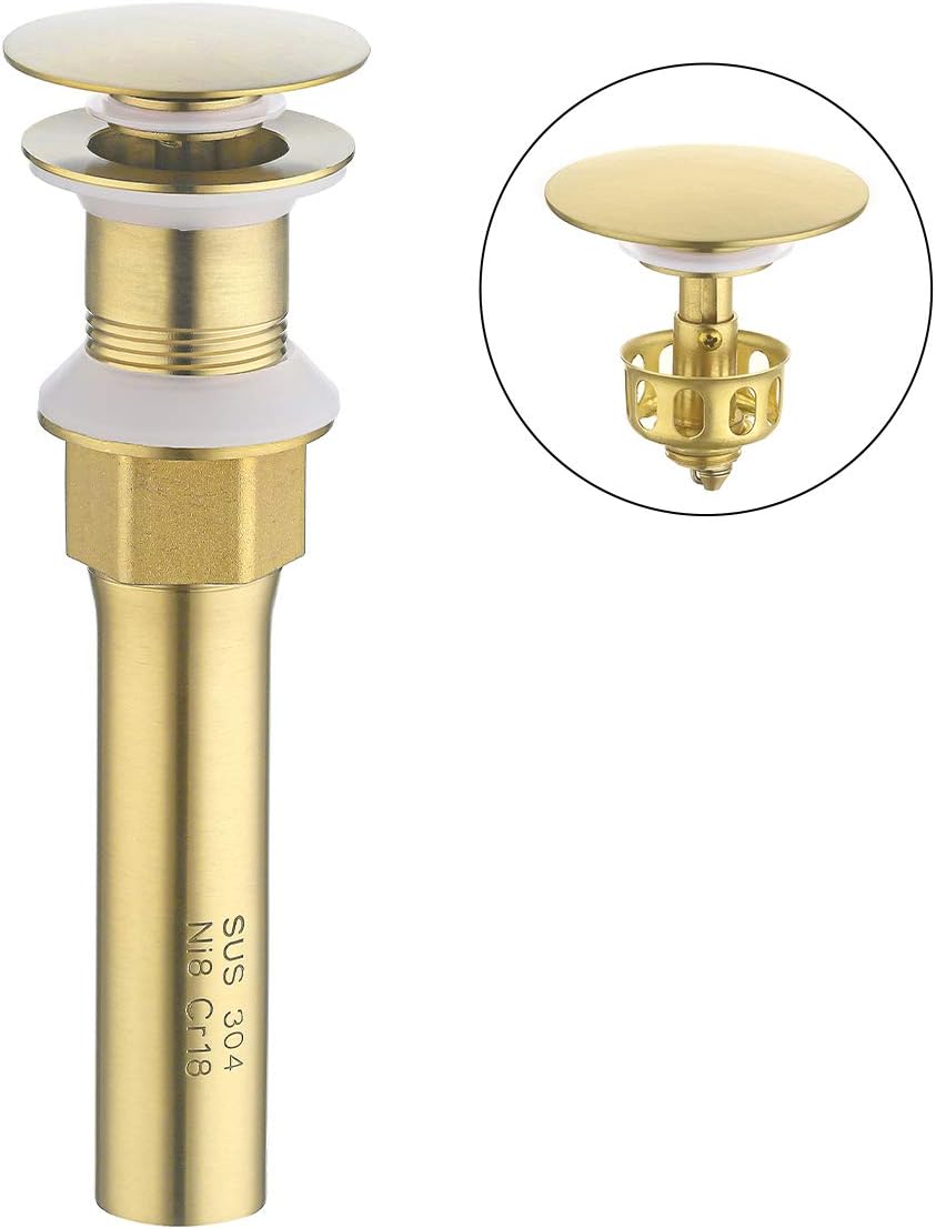 KES Sink Drain without Overflow Anti Clogging Pop Up Drain with