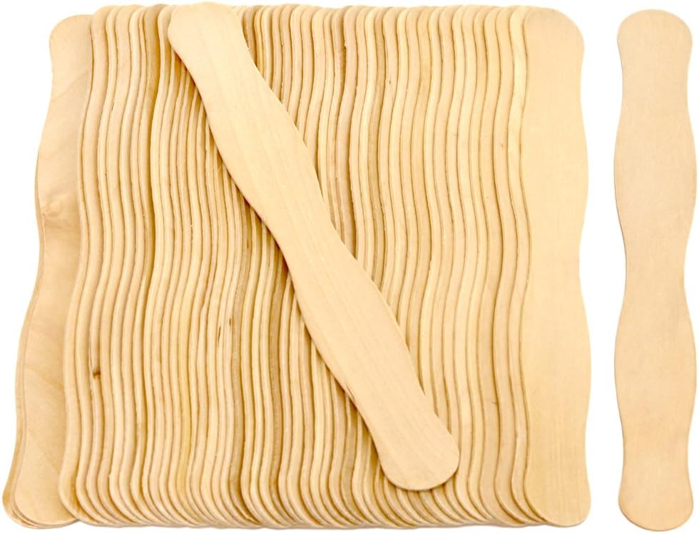 100 Natural Wavy Jumbo Wood FAN Wedding Sticks by CraftySticks Free FAN