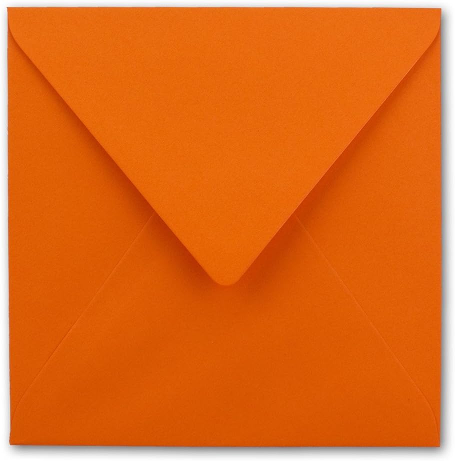 25x Square Envelopes/Orange - Very Strong - 250 g/m², 158 x 158 mm, Wet Adhesive, Top Flap//from The Colourful Neuser - Image 3