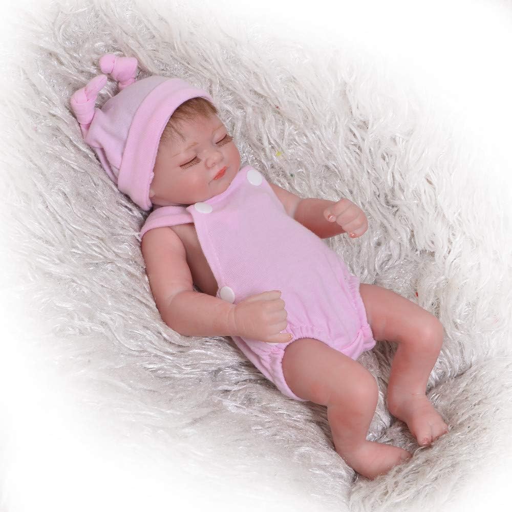 KEIUMI Reborn Baby Doll Mini Lifelike Sleeping Girl Full Silicone Vinyl Newborn Dolls Kids Playmate