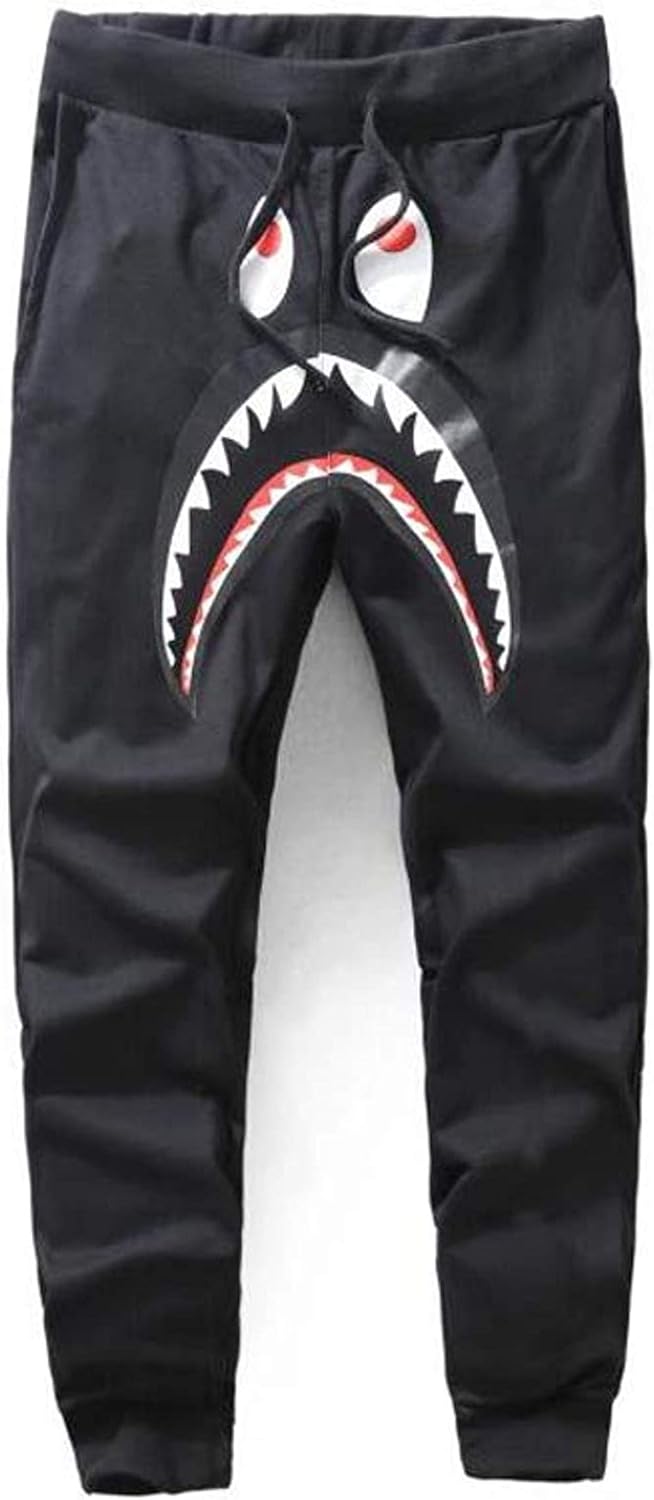 Unisex Sports Casual Pants Men Trousers Athletics Sweatpants Shark Head Hoodie Jaw Shorts Rap Sweatpants