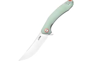 CJRB CUTLERY CJRB Small Folding Pocket Knife with Stonewash AR-RPM9 Powder Steel Blade and G10 Handle Tactical Knife for Men Womens EDC Outdoor Survival Camping Hunting Hiking, Gobi(J1906) Natural Green