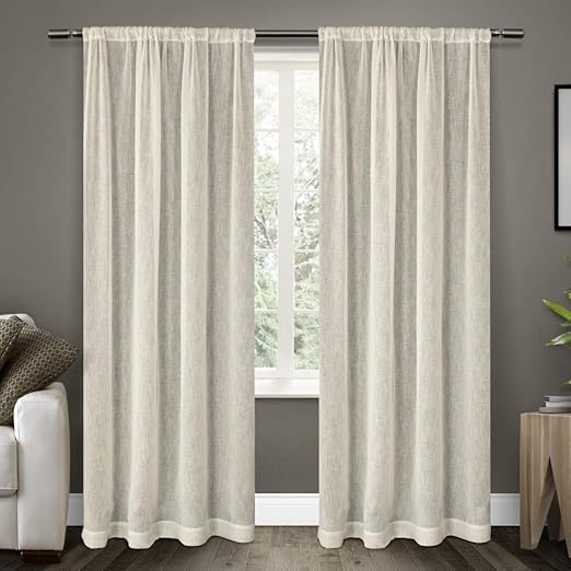 Amazon Com Exclusive Home Curtains Belgian Textured Linen Look