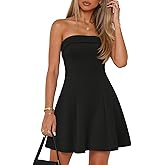 MEROKEETY Women's Summer Strapless Dress 2026 Tube Top Off Shoulder Homecoming Graduation Cocktail Party Club Mini Dresses