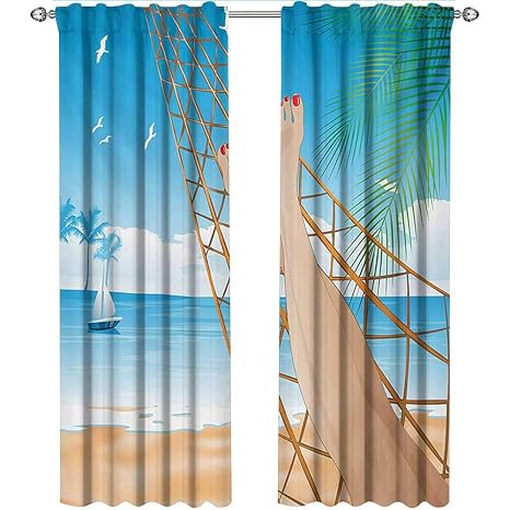 Juego De Cortinas Para La Playa Cortinas Oscuras Con