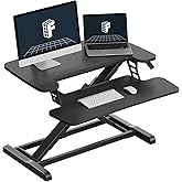 FLEXISPOT Standing Desk Converter, 28", Black | Desk Riser for Small Spaces, Compact Desktop Riser, Sit Stand Computer Workstation, For Laptop &amp; Single Monitor