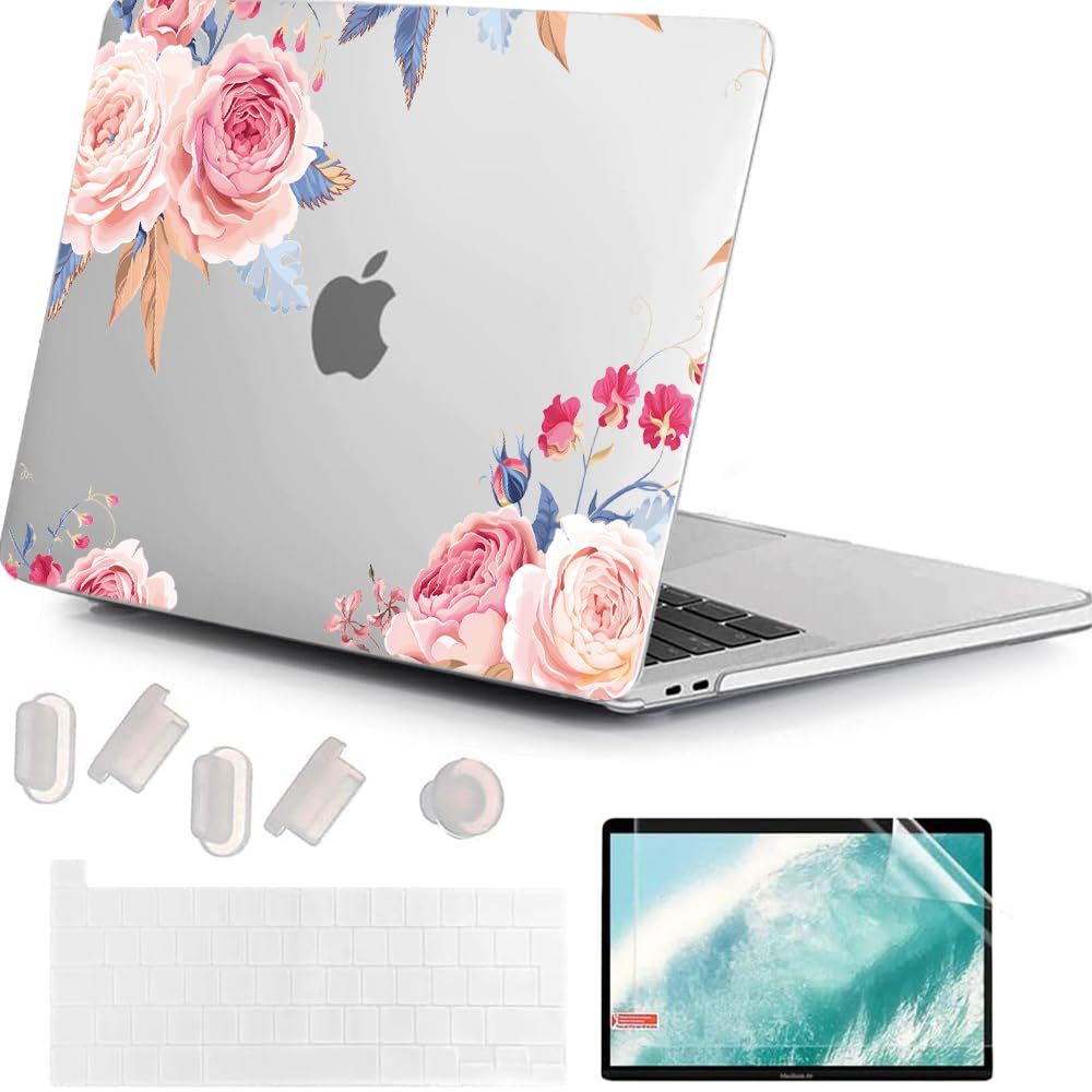 MUSHUI for MacBook Pro 13 inch Case 2023-2016 M2 M1 A2338 A2289 A2251 A2159 A1989 A1706 A1708 with/without Touch Bar, Protective Plastic Hard Shell Case Cover for Mac Pro, X89-Brilliant Flowers