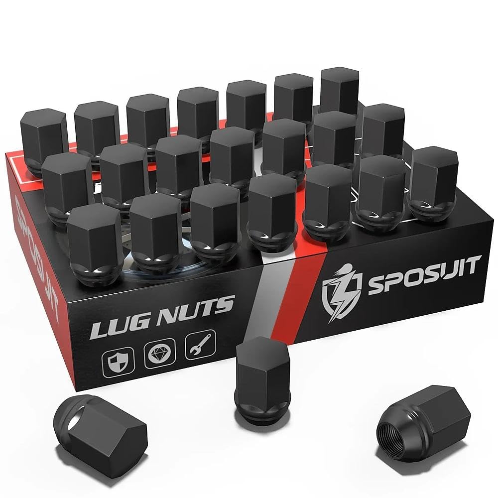 Photo 1 of Sposuit M14x1.5 Lug Nuts - Replacement for 2019-2024 Ram 1500 - OEM Factory Style Black Lug Nut(24 Pcs)