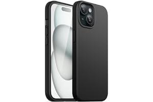 JETech Silicone Case for iPhone 15 6.1-Inch, Silky-Soft Touch Full-Body Protective Phone Case, Shockproof Cover (Black)