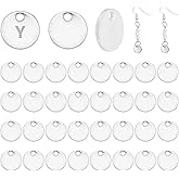 PH PandaHall 100 Pcs 304 Stainless Steel Flat Round Blank Stamping Tag Pendants Charms Diameter 8mm for Jewelry Making