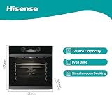Hisense BSA63222ABUK 77L Built-in Electric Single Oven Jet Black view 2