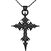 Joddfly Gothic Skull Cross Large Necklace y2k Jewelry Emo Pendant
