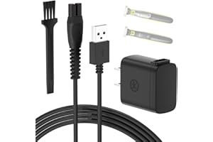 IBERLS charger for Philips One Blade QP2834 QP2724 Charger, 5V Power Cord for Norelco One Blade 2000 Series, QP4530 QP4531 X3001 MG5910 MG7910 MG9510 Shaver 2400, 3600, HQ87 USB Cable (Brush)