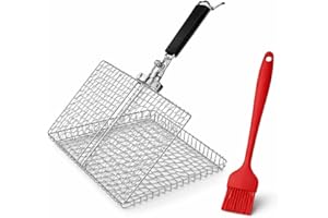 Grill Basket Value Set, Barbecue BBQ Grilling Basket , Stainless Steel Large Folding Grilling baskets With Handle, Portable O