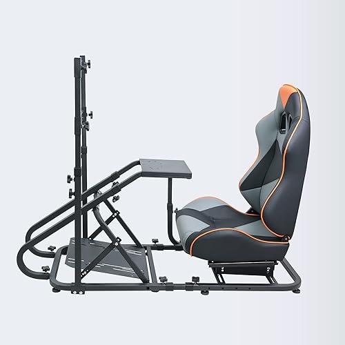 OUYESSIR Racing Simulator Cockpit with Racing Seat and TV Stand, Adjustable  Steering Wheel Stand for Logitech G25|G27|G29 |G920 Thrustmaster