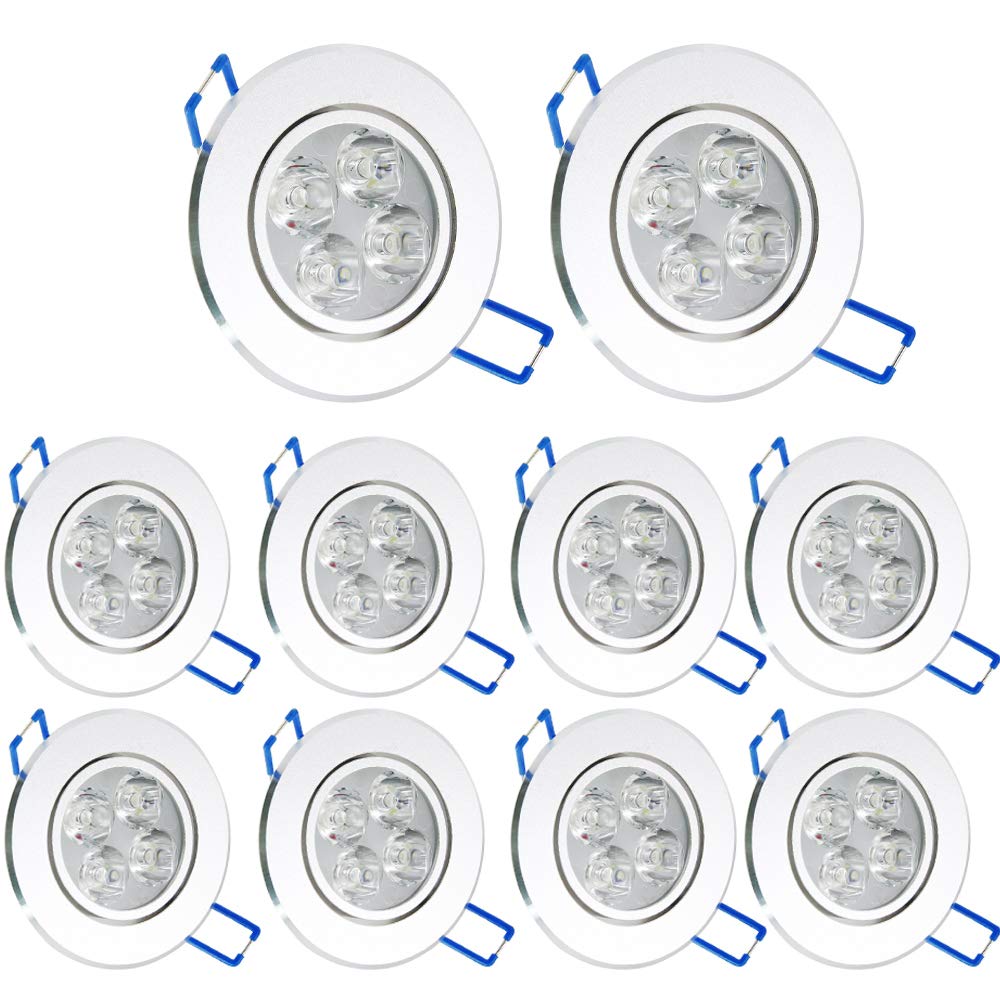 Photo 1 of Pocketman Pack of 10, 110V 4W LED Ceiling Light Downlight,Cool White Spotlight Lamp Recessed Lighting Fixture,with LED Driver