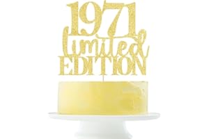 YETXEL Limited EDITION 1971 cake topper 54th birthday happy birthday cake topper men and women cheer 54 years old handmade gold glitter cake decoration (1971)