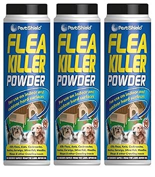 3 X Pestshield Anti Floh Killer Powder Control Flohe Teppich Kafer