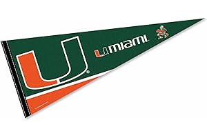 COLLEGE FLAGS & BANNERS CO. Miami Pennant Full Size Felt