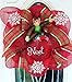 SANNO 6 Rolls Christmas Ribbon, Assorted Plaid Sparkling Decorations Wired Sheer Glitter Tulle Ribbon 36 Yards (2.5
