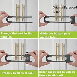 4 Pack Child Proof Sliding Cabinet Door Code Locks