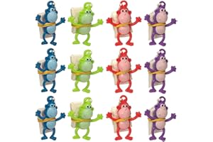ArtCreativity Mini Monkey Paratroopers with Parachutes, Pack of 12, Vinyl Parachute Toys in Assorted Colors, Durable Plastic 